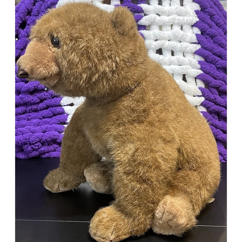 Vintage Cuddle Wit Teddy Bear Brown Plush Stuffed Animal Toy Realistic Fur 14"